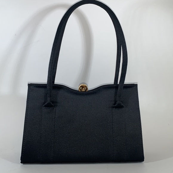 Vintage Carla Marchi Black satin evening purse - Picture 3 of 9